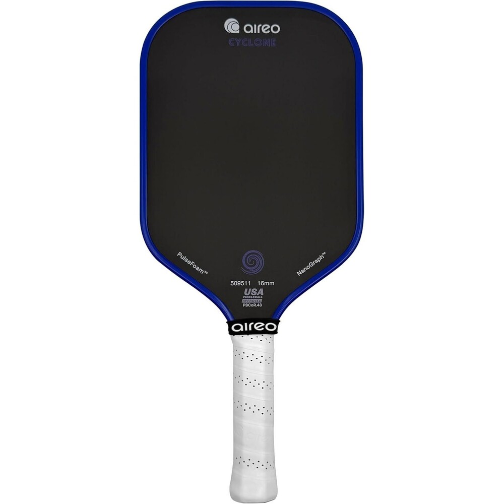 AIREO Gen 4 Pickle Ball Paddle, Cyclone 16MM Nanograph Grit Surface | Dark Blue